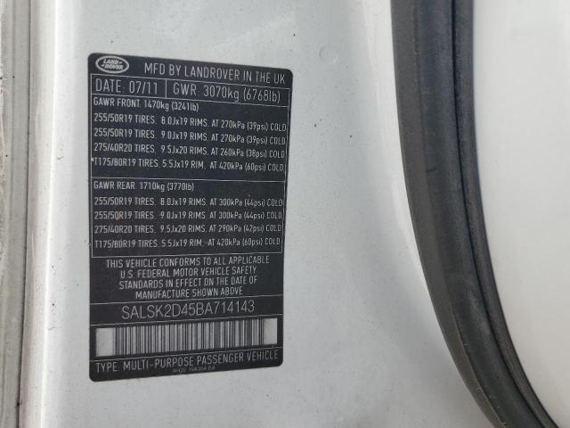 2011 Land Rover Range Rover Sport Lux VIN: SALSK2D45BA714143 Lot: 59213044