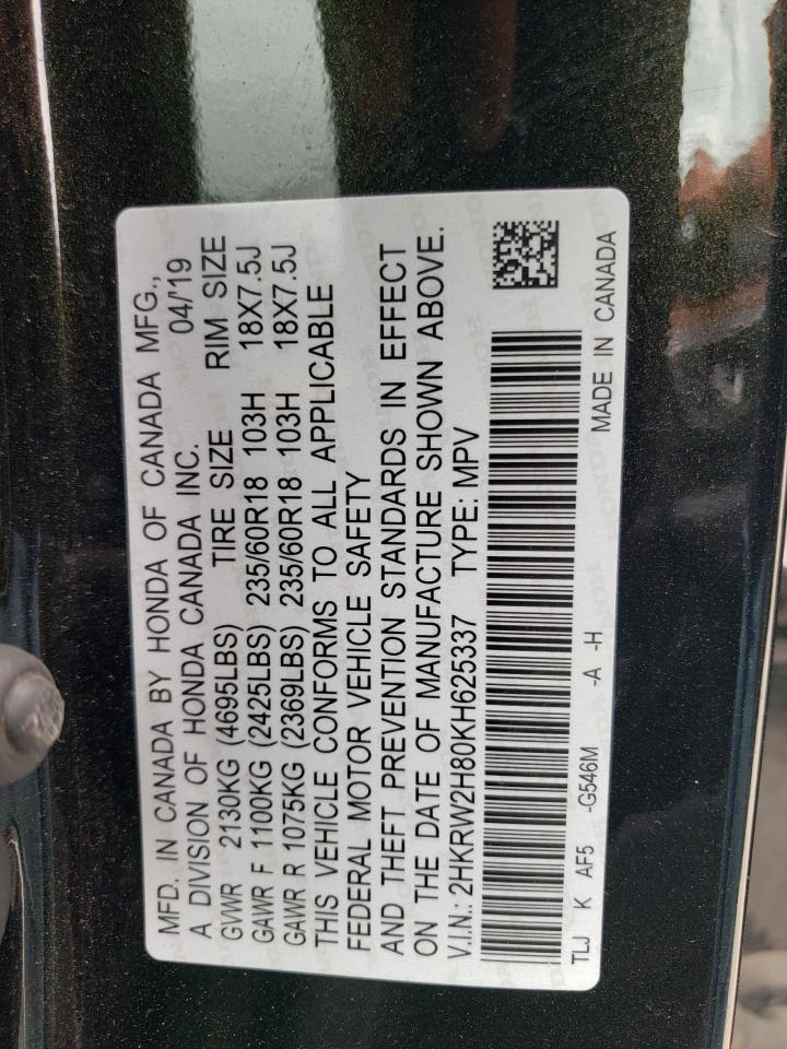 2HKRW2H80KH625337 2019 Honda Cr-V Exl