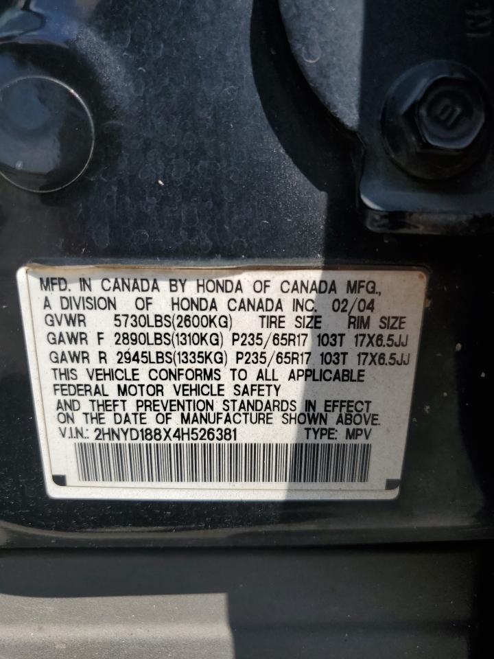 2HNYD188X4H526381 2004 Acura Mdx Touring