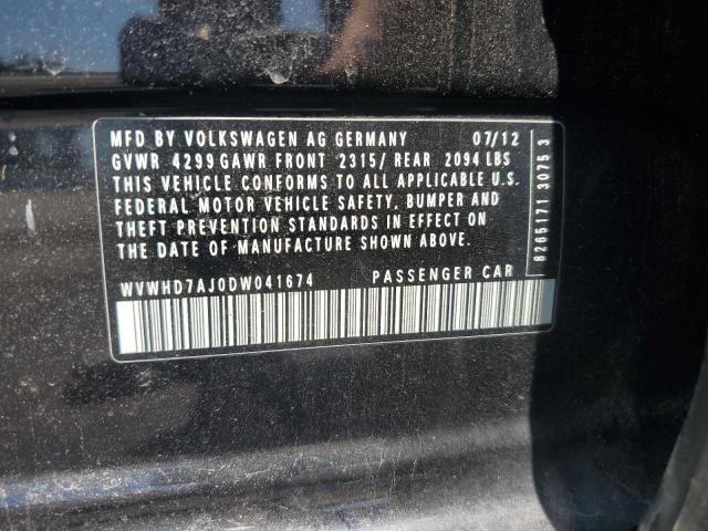 2013 Volkswagen Gti VIN: WVWHD7AJ0DW041674 Lot: 61215934