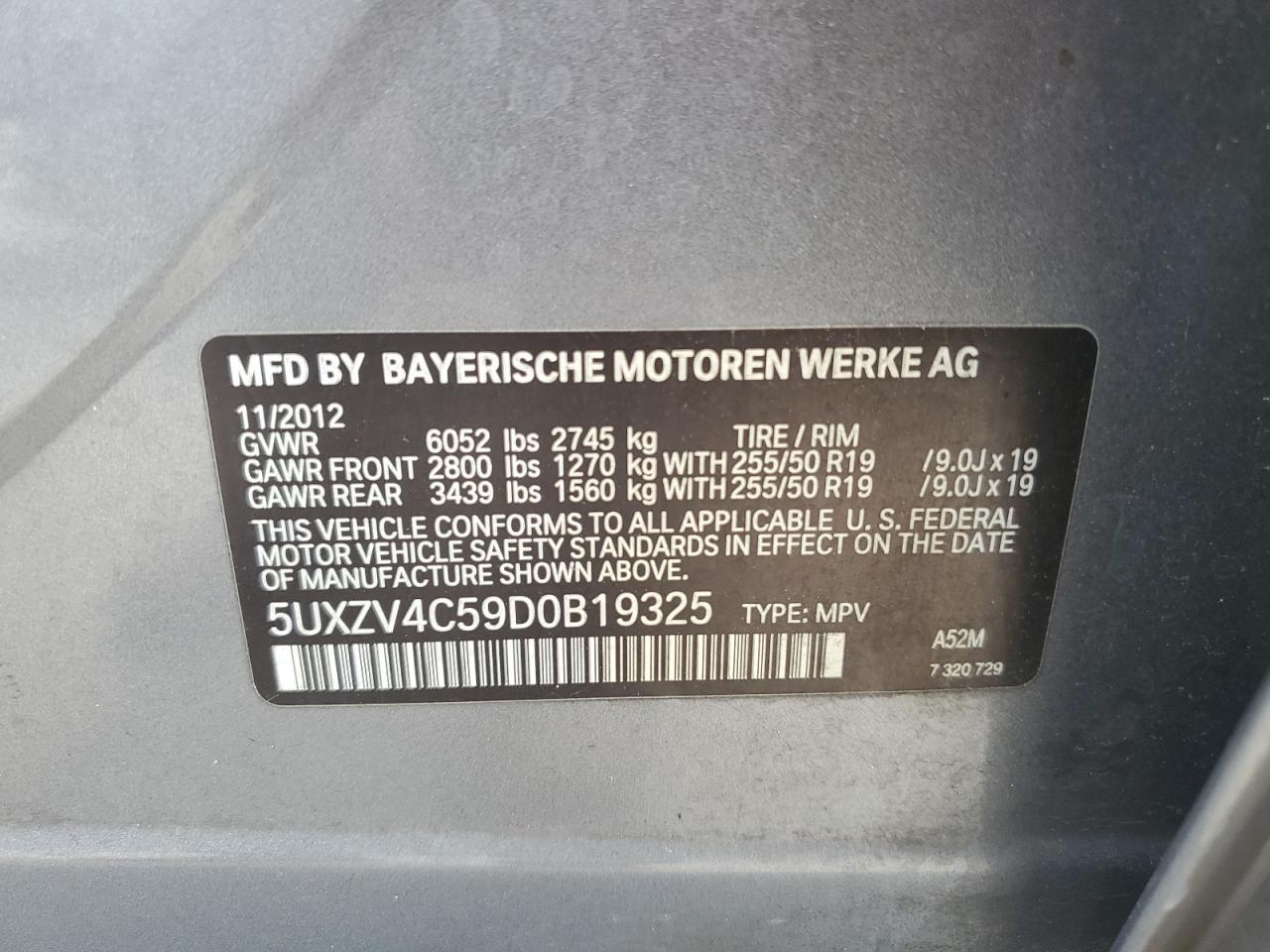 5UXZV4C59D0B19325 2013 BMW X5 xDrive35I