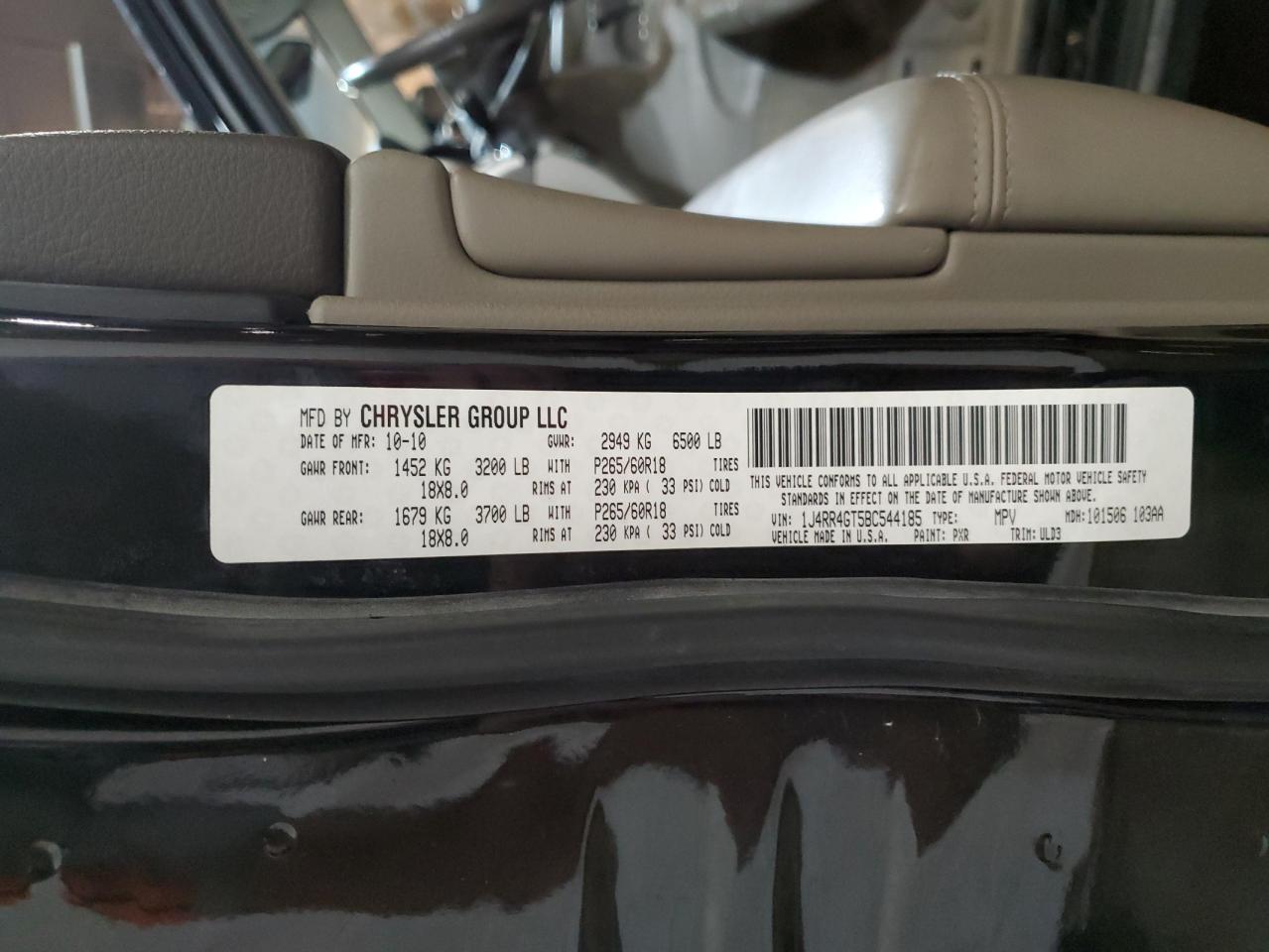 1J4RR4GT5BC544185 2011 Jeep Grand Cherokee Laredo