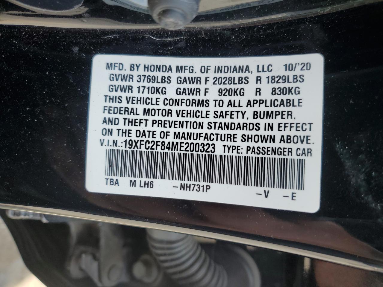 19XFC2F84ME200323 2021 Honda Civic Sport 19XFC2F84ME200323 2021 Honda Civic Sport