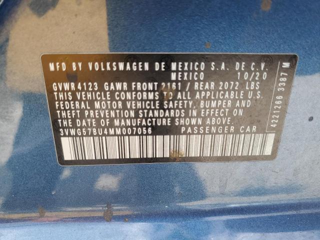 2021 Volkswagen Jetta Sel Premium VIN: 3VWG57BU4MM007056 Lot: 59446874