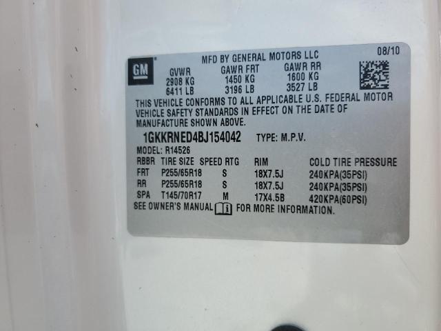 2011 GMC Acadia Sle VIN: 1GKKRNED4BJ154042 Lot: 58498904