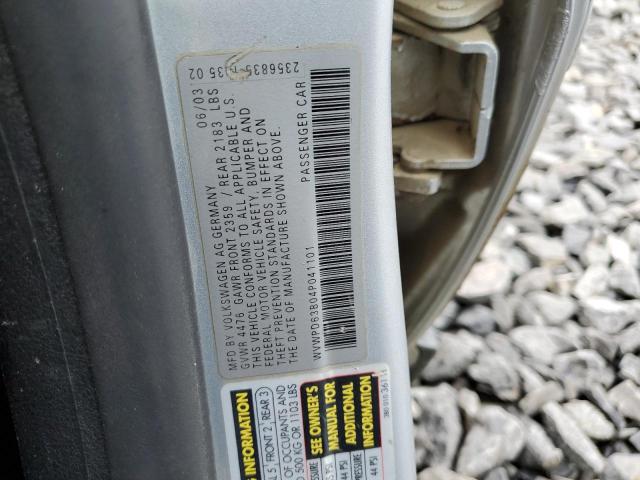 2004 Volkswagen Passat Gls VIN: WVWPD63B04P041101 Lot: 59476634