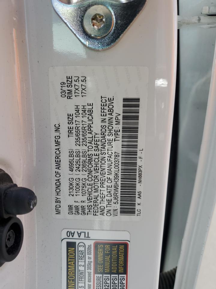 5J6RW6H39KL003787 2019 Honda Cr-V Lx