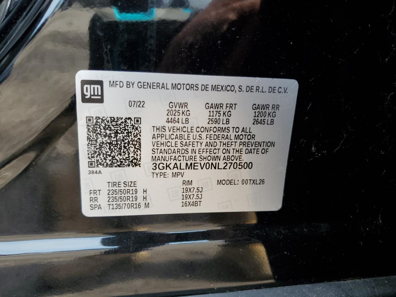 3GKALMEV0NL270500 2022 GMC Terrain Sle