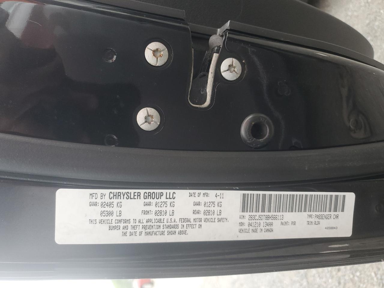 2B3CJ5DT8BH566113 2011 Dodge Challenger R/T