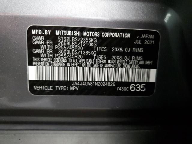 2022 Mitsubishi Outlander Se VIN: JA4J4UA81NZ024826 Lot: 59223294