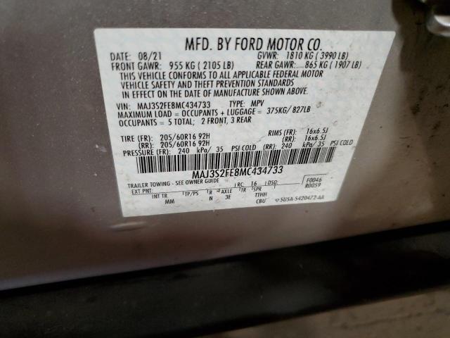 2021 Ford Ecosport S VIN: MAJ3S2FE8MC434733 Lot: 59940874