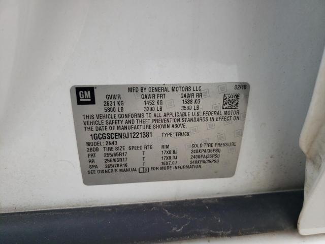 2018 Chevrolet Colorado Lt VIN: 1GCGSCEN9J1221381 Lot: 59596564