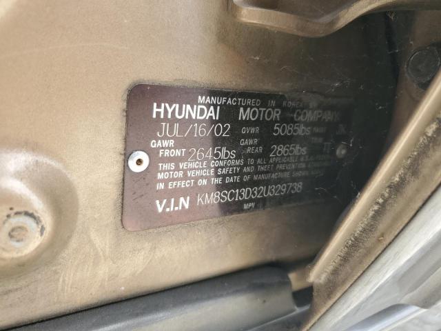 2002 Hyundai Santa Fe Gls VIN: KM8SC13D32U329738 Lot: 59447774