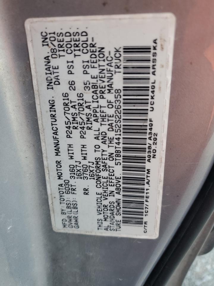 5TBBT44152S226358 2002 Toyota Tundra Access Cab