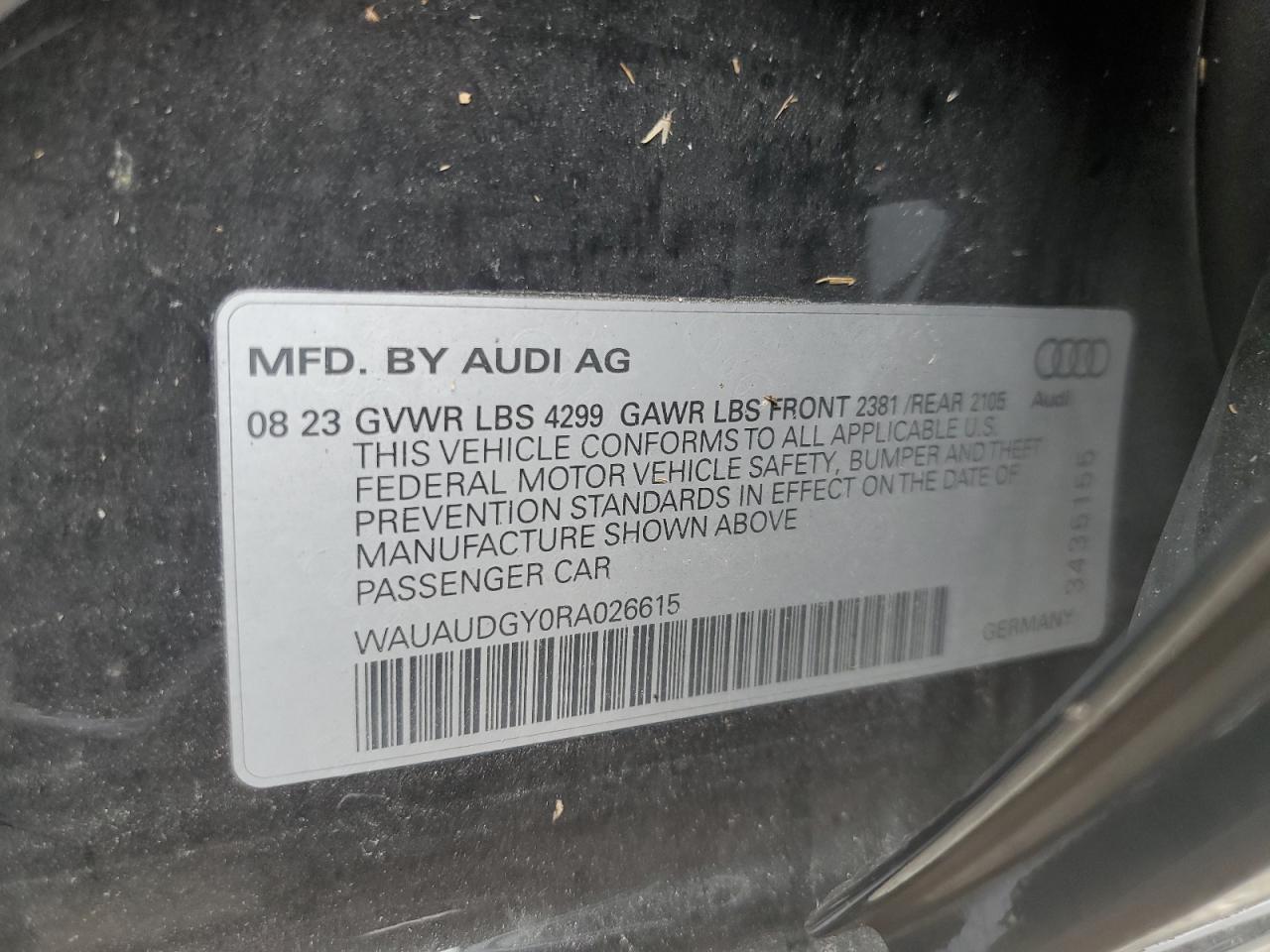 WAUAUDGY0RA026615 2024 Audi A3 Premium