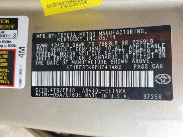 4T1BF3EK8BU741460 2011 Toyota Camry Base