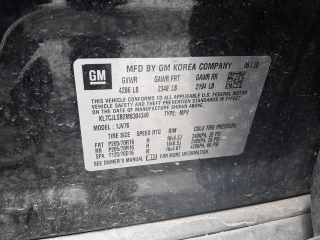 2021 Chevrolet Trax 1Lt VIN: KL7CJLSB2MB304349 Lot: 58036544