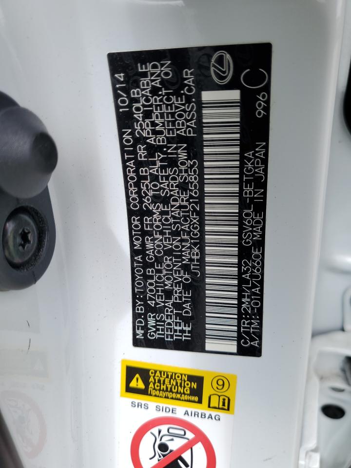 JTHBK1GGXF2165853 2015 Lexus Es 350