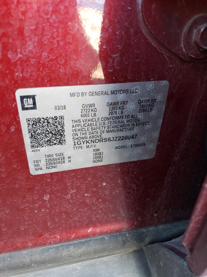 1GYKNDRS6JZ228047 2018 Cadillac Xt5 Luxury