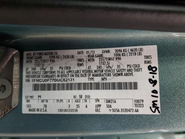 2013 Ford Escape S VIN: 1FMCU0F77DUC62131 Lot: 57846434