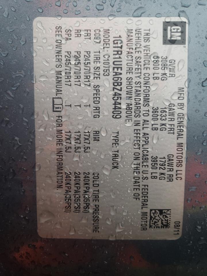 1GTR1UEA6BZ454409 2011 GMC Sierra C1500 Sl