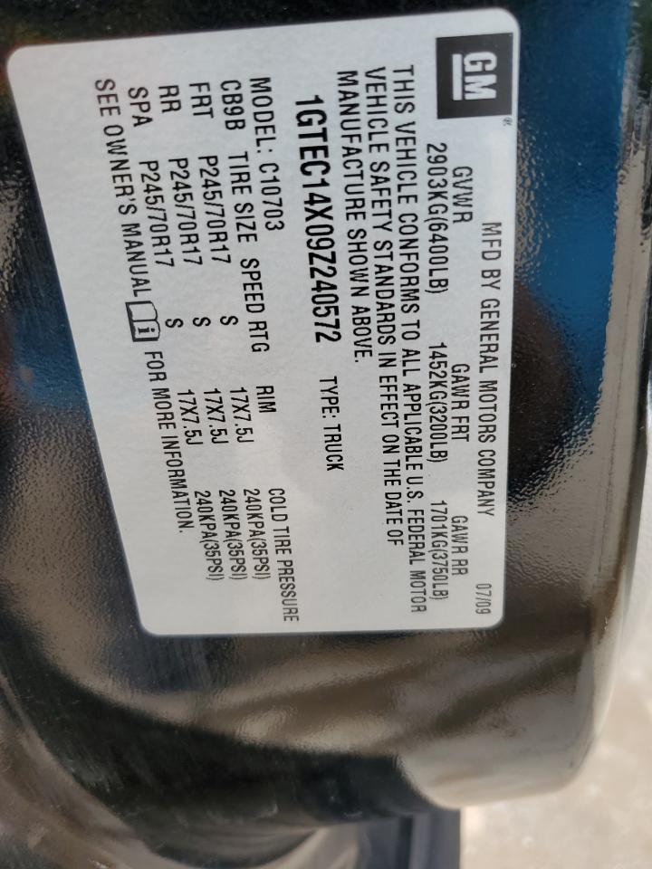 1GTEC14X09Z240572 2009 GMC Sierra C1500