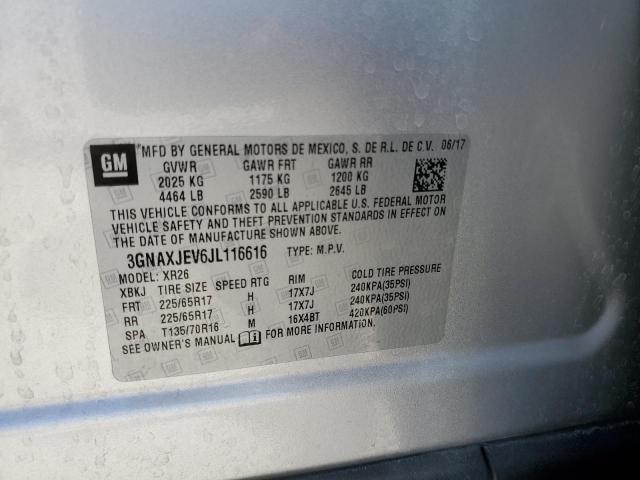 2018 Chevrolet Equinox Lt VIN: 3GNAXJEV6JL116616 Lot: 57533854