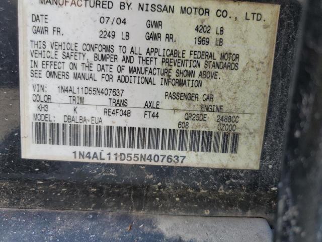 2005 Nissan Altima S VIN: 1N4AL11D55N407637 Lot: 56869324