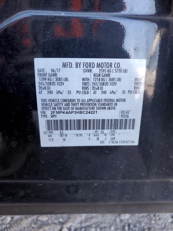 2FMPK4AP3HBC24221 2017 Ford Edge Sport