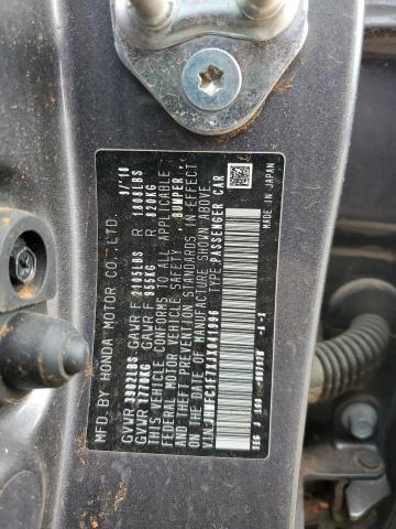 2018 Honda Civic Exl VIN: JHMFC1F7XJX041996 Lot: 60677394