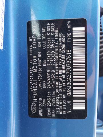 2018 Hyundai Tucson Value VIN: KM8J3CA27JU737618 Lot: 59075754