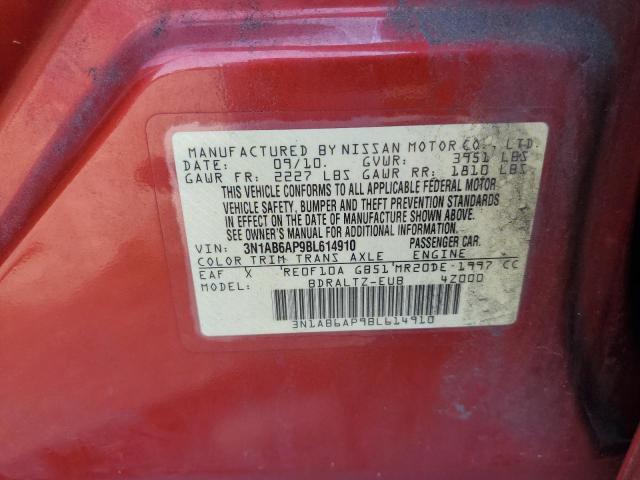 2011 Nissan Sentra 2.0 VIN: 3N1AB6AP9BL614910 Lot: 57289094