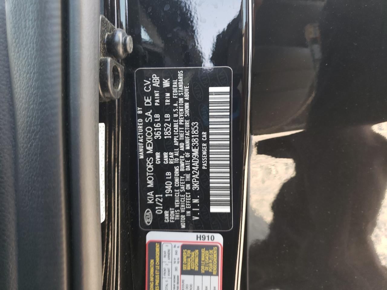 3KPA24AD9ME381853 2021 Kia Rio Lx