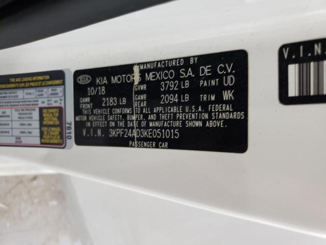 2019 Kia Forte Fe VIN: 3KPF24AD3KE051015 Lot: 60152234