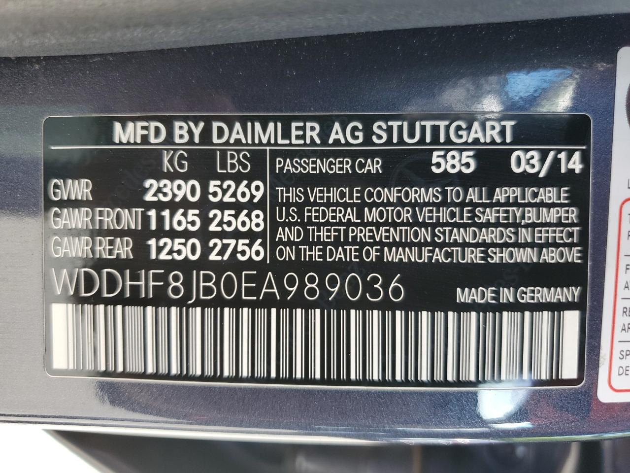 WDDHF8JB0EA989036 2014 Mercedes-Benz E 350 4Matic