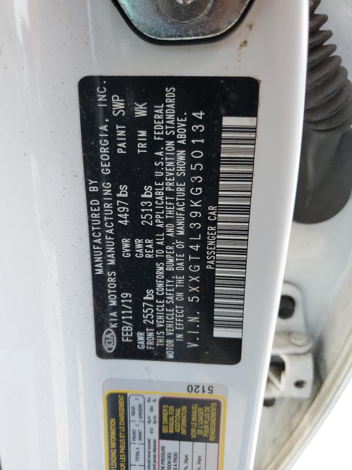 5XXGT4L39KG350134 2019 Kia Optima Lx