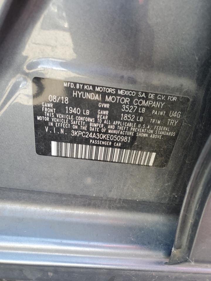 3KPC24A30KE050981 2019 Hyundai Accent Se