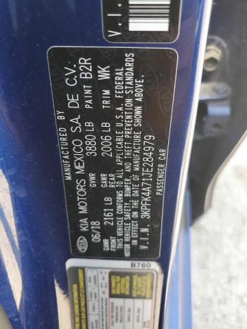2018 Kia Forte Lx VIN: 3KPFK4A71JE284979 Lot: 57964404