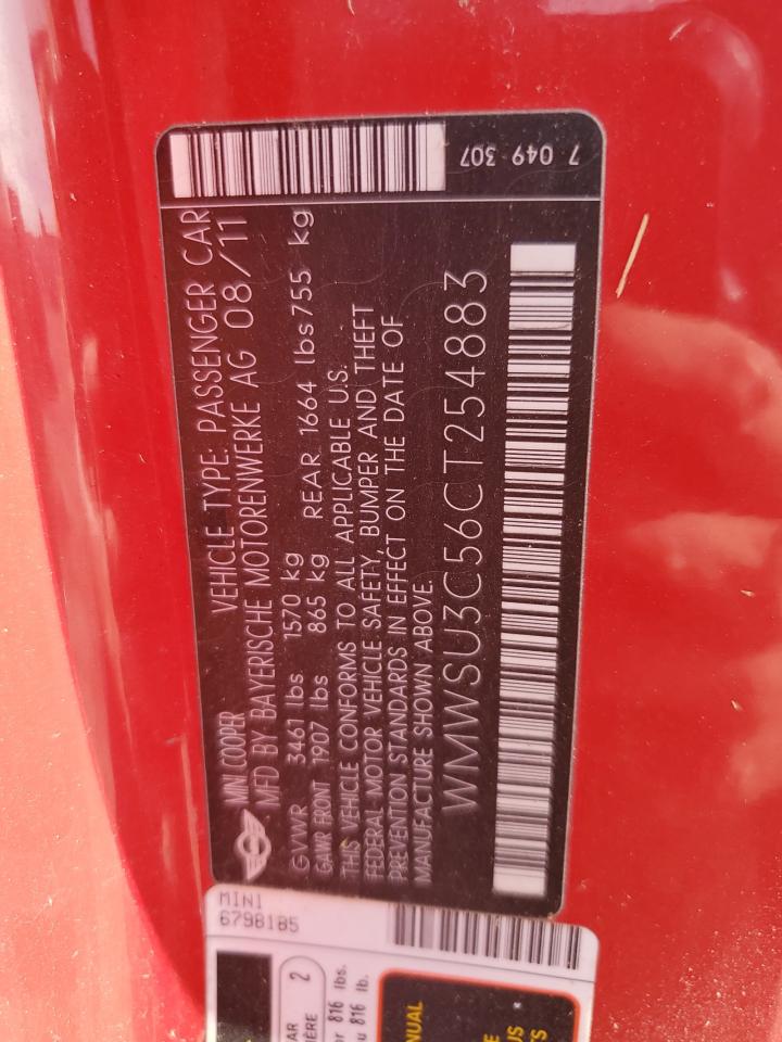 WMWSU3C56CT254883 2012 Mini Cooper