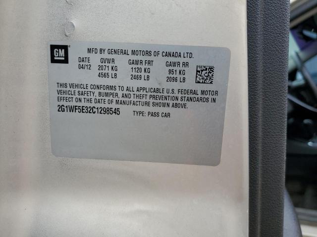 2012 Chevrolet Impala Ls VIN: 2G1WF5E32C1298545 Lot: 58141254