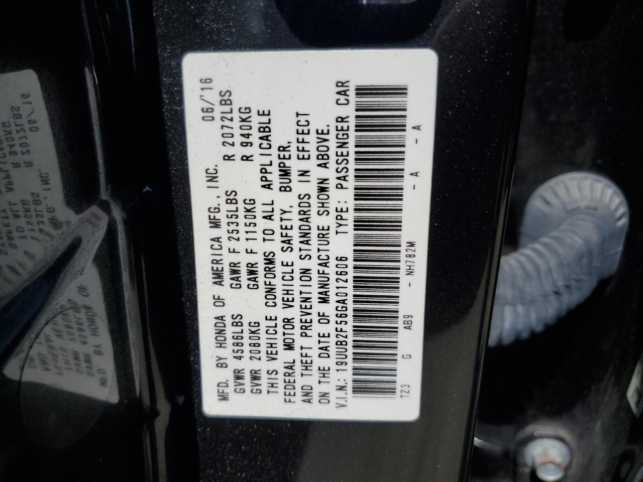 19UUB2F56GA012606 2016 Acura Tlx Tech