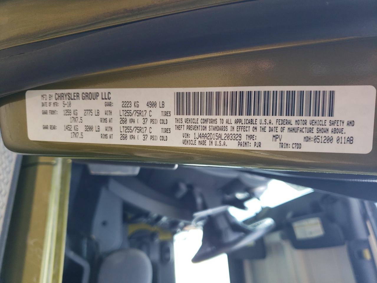 1J4AA2D15AL203329 2010 Jeep Wrangler Sport