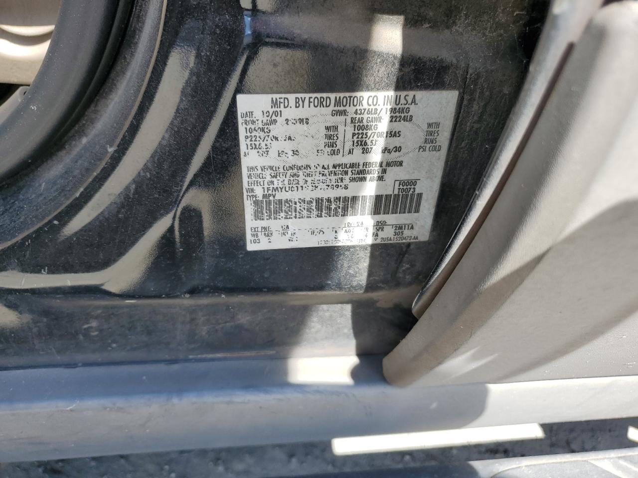 1FMYU01122KA78958 2002 Ford Escape Xls