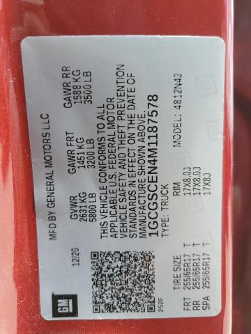 2021 Chevrolet Colorado Lt VIN: 1GCGSCEN4M1187578 Lot: 60501824