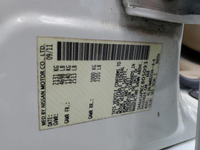 2012 Nissan Maxima S VIN: 1N4AA5AP9CC805093 Lot: 60209294