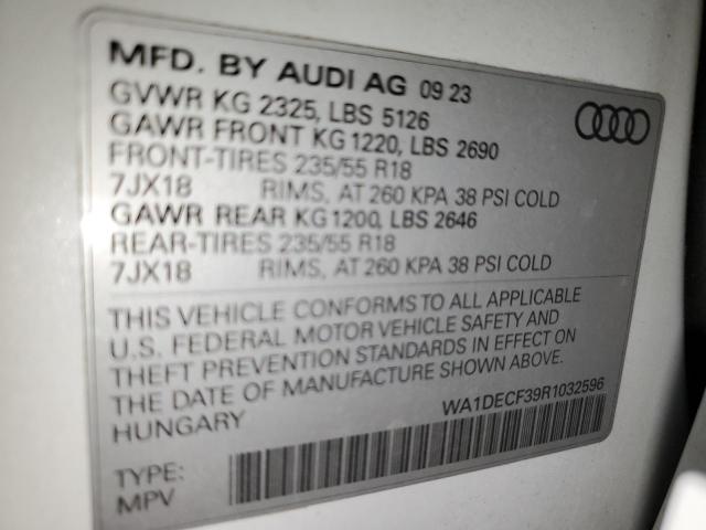 2024 Audi Q3 Premium S Line 45 VIN: WA1DECF39R1032596 Lot: 58082524