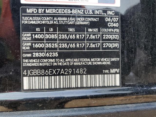 2007 Mercedes-Benz Ml 350 VIN: 4JGBB86EX7A291482 Lot: 60668884