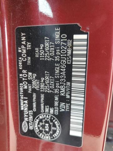 2016 Hyundai Tucson Limited VIN: KM8J33A46GU102710 Lot: 58833454