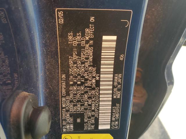 2005 Toyota Highlander Limited VIN: JTEEP21A250104593 Lot: 57999604