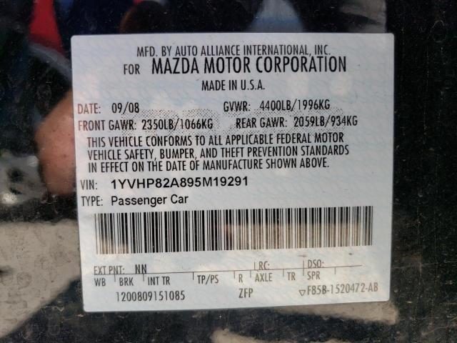 2009 Mazda 6 I VIN: 1YVHP82A895M19291 Lot: 55198164